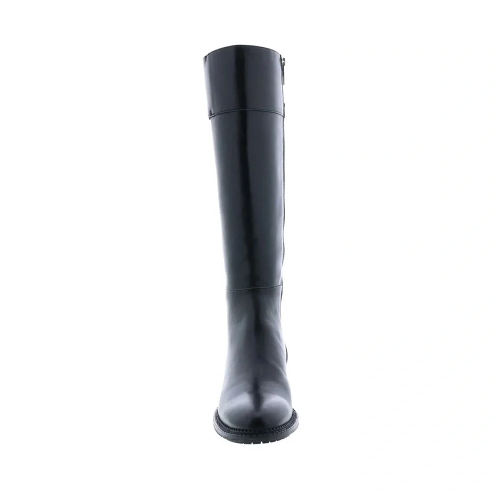 NEW Aquatalia Orsyn Calf Black Leather Zipper Knee High Boots Size 7